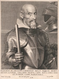 Frai.Lelio. Blancatcio. Commendat, Melit. March. Mont. Silvan. a.Consil. Collater. Neapol. Cath. Matis. a. Cons. Stat. et. Suprem. Campi. Arcschalc. door Nicolaes Lauwers