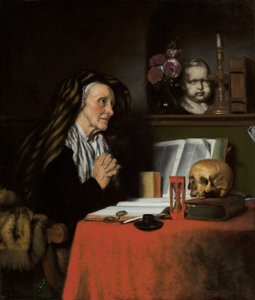 Een oude vrouw die bidt, c.1655