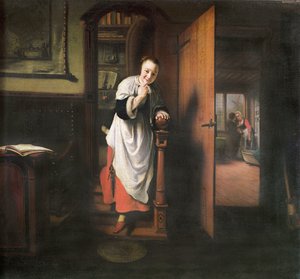 Liefhebbers met een luisterende vrouw