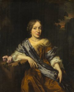 Portret van Catharina Pottey, zus van Willem en Sara Pottey door Nicolaes Maes