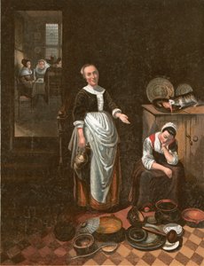 De luie dienstmeid door Nicolaes Maes