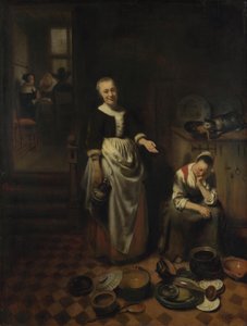 De luie dienaar door Nicolaes Maes