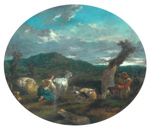 Pastorale scène door Nicolaes Pietersz (attr.to) Berchem
