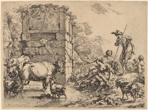 Koe Drinkt door Nicolaes Pietersz Berchem
