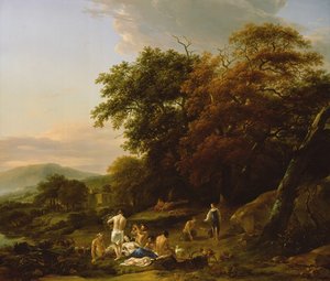 Diana de Jager Verrast een Bacchanaal door Nicolaes Pietersz. Berchem
