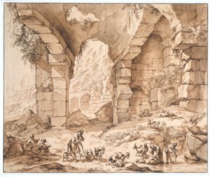 Gezicht op de ruïnes van het Colosseum