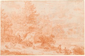 Noordelijk Landschapsfantasie die Tivoli Oproept door Nicolaes Pietersz Berchem