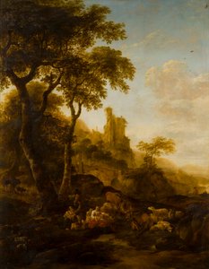 Pastoraal landschap, ca. 1640-83 door Nicolaes Pietersz. Berchem