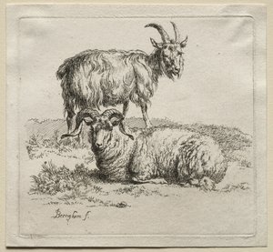 Ram en Geit door Nicolaes Pietersz. Berchem