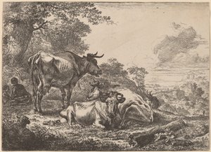 Rustende koeien door Nicolaes Pietersz Berchem