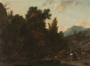 Rietverzamelaars, 1657 door Nicolaes Pietersz. Berchem