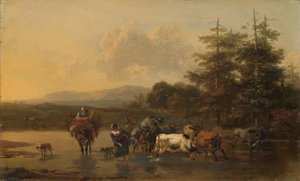 De veekudde door Nicolaes Pietersz Berchem