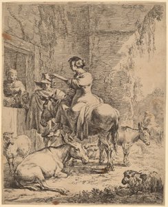 De rust voor de herberg door Nicolaes Pietersz Berchem