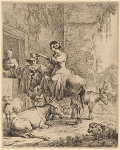De rust voor de herberg door Nicolaes Pietersz Berchem