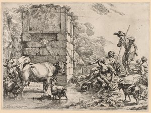De waterplaats door Nicolaes Pietersz. Berchem