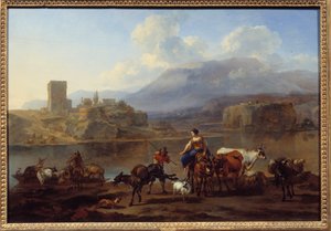 De passage van het schilderij dienblad door Nicolaes Pietersz. Berchem