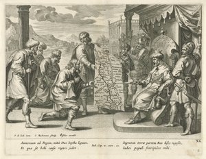 De koning van de Ammonieten eist land op door Nicolaes Ryckmans