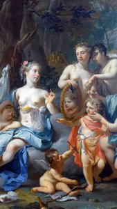 Slapende liefde (detail). 18e eeuw door Nicolaes Verkolje