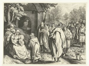Aanbidding der koningen door Nicolaes de Bruyn