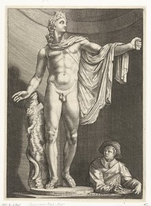 Apollo Belvedere Drie antieke beelden te Rome naar Goltzius (serie) door Nicolaes de Bruyn