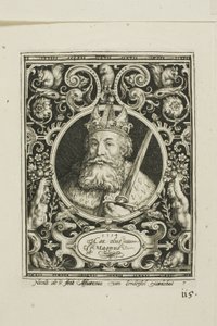 Karel de Grote, plaat zeven uit De Negen Waardes door Nicolaes de Bruyn