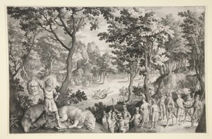 David en Goliath door Nicolaes de Bruyn