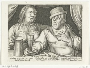 Drinkende man en vrouw door Nicolaes de Bruyn
