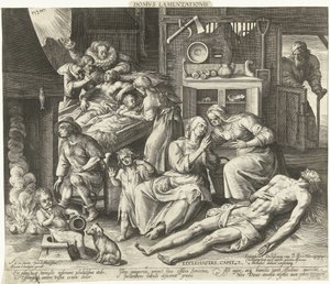 Een huis vol rouw door Nicolaes de Bruyn