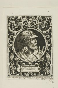 Godfried van Bouillon, plaat negen uit De Negen Waardigen door Nicolaes de Bruyn