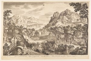 Hosea en de prostituee Gomer door Nicolaes de Bruyn