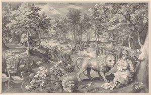 Jeremia in de wildernis door Nicolaes de Bruyn