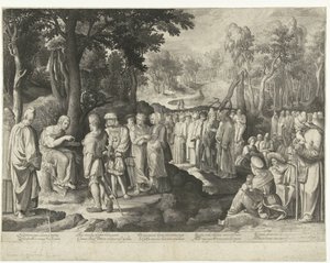 Johannes de Doper predikt tot de menigte