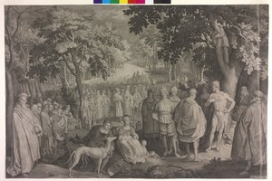 Johannes de Doper predikt door Nicolaes de Bruyn