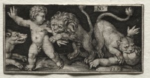 Leeuwen die kinderen aanvallen, 1594