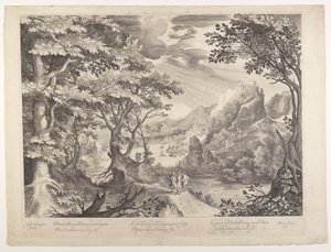 De discipelen op de weg naar Emmaüs door Nicolaes de Bruyn