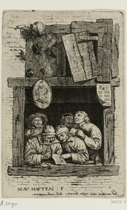 Vijf zangers in een open venster: de rederijkers