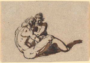 Een Man en een Vrouw die Elkaar Omhelzen door Nicolai Abildgaard