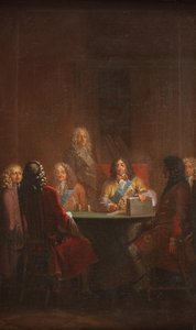 Christian V Presenteert Deense Wet 1683 door Nicolai Abildgaard
