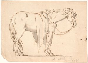 Een paard met deken op door Nicolai Abildgaard