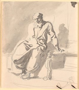 Zittende antieke manfiguur, waarschijnlijk Anacreon