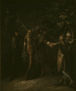Uit Ludvig Holbergs De Reis van Niels Klim naar de Ondergrondse Wereld door Nicolai Abildgaard
