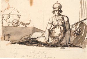 Liggende Athene. Allegorie op de wetenschappen door Nicolai Abildgaard