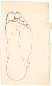 Studie van een Voet van Onderaf. Hiel rechts. door Nicolai Abildgaard