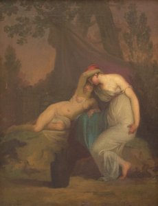 De Griekse dichteres Sappho en het meisje uit Mytilene door Nicolai Abildgaard