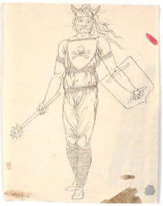 Ontwerp voor een krijgerskostuum door Nicolai Abildgaard