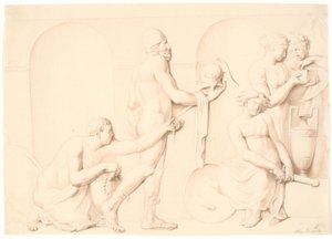 Odysseus ontdekt Achilles tussen de dochters van Lycomedes