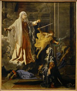 Het wonder van de pest door Francoise Romaine ... door Nicolas (attr.to) Poussin