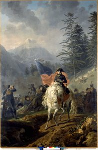 Napoleon Bonaparte stak de Col de Saint Bernard over - door Nicolas-Antoine Taunay, olieverfschilderij