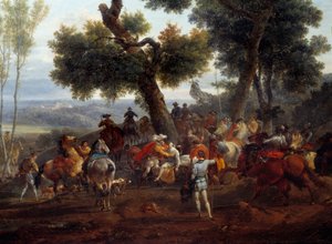 Oorlog van Religies: De ontmoeting van de koning van Frankrijk Henri IV (1553-1610) en Sully na de Slag bij Ivry in 1590 door Nicolas Antoine Taunay