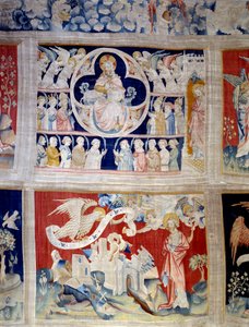 Gordijn van de Openbaring: God en het Lam, symbool van Christus